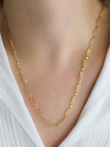 Collier Collier chaine maille filigrane or jaune 58 Facettes 1162.2