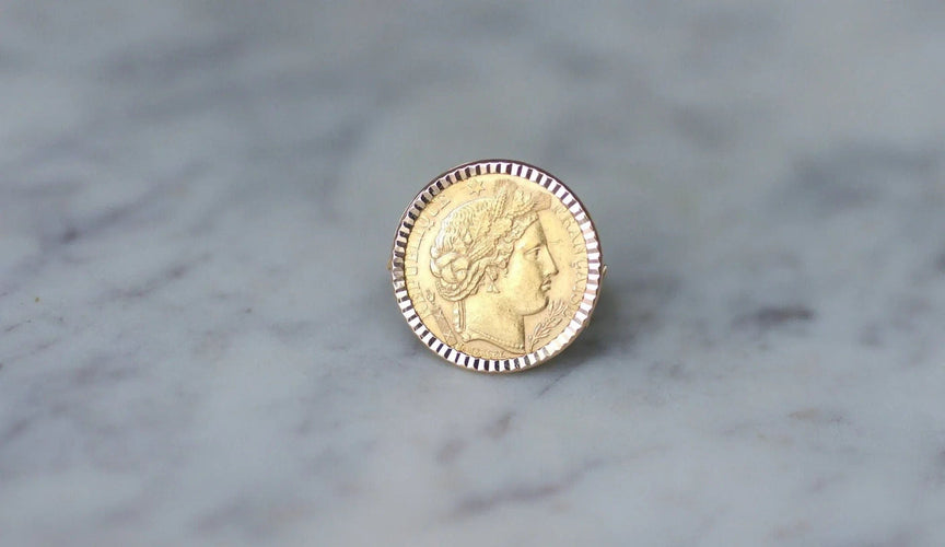 Bague pièce 10 Francs Cérès en or
