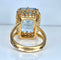 Bague 52 Bague en or jaune 18 carats avec aigue-marine 13 carats 58 Facettes AB667