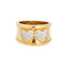 Bague Bague Double Coeur Diamant Vintage Or Jaune 58 Facettes