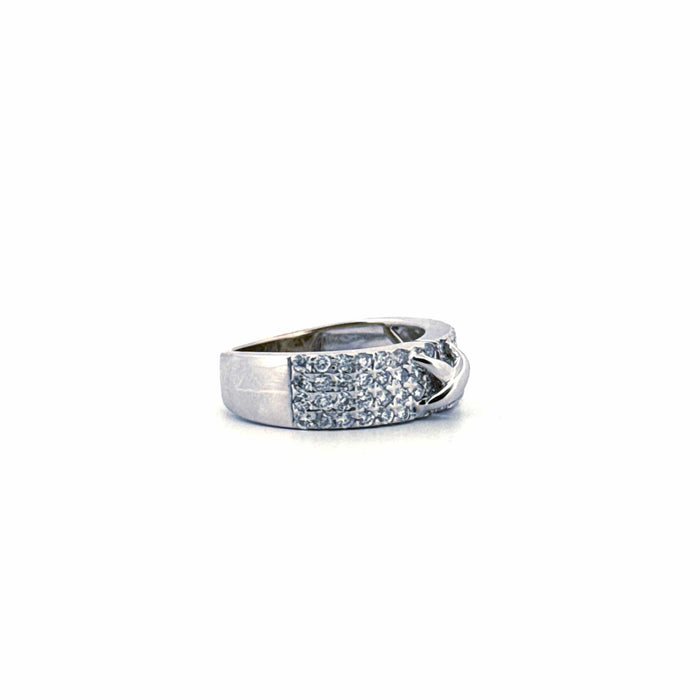 Bague 52 Bague maison Edenly or blanc diamants 58 Facettes 87-GS35149-2