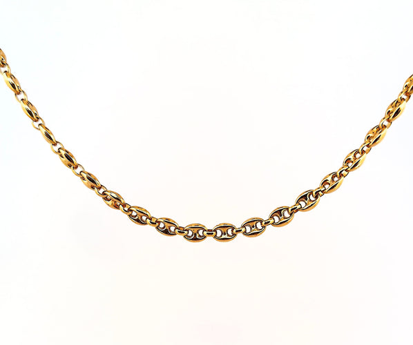 Chaîne homme grain de café en or jaune 58 Facettes