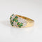 Bague Bague zigzag diamant émeraude des années 80, taille 5, bijou vintage en or jaune 18 carats 58 Facettes G13950