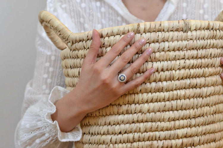 Bague 54 Bague art déco diamant de 0,71ct G/SI1 58 Facettes 26478-26558