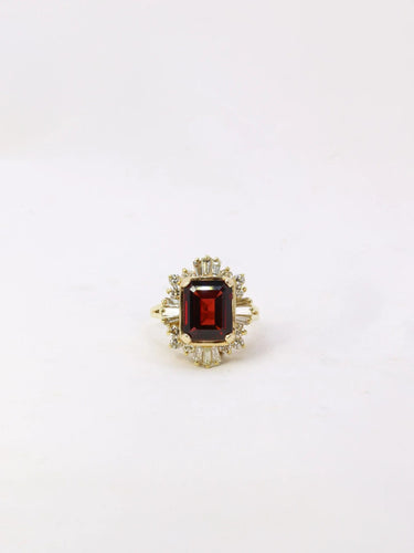Bague 51 Bague ballerine grenat diamants baguette 58 Facettes 953