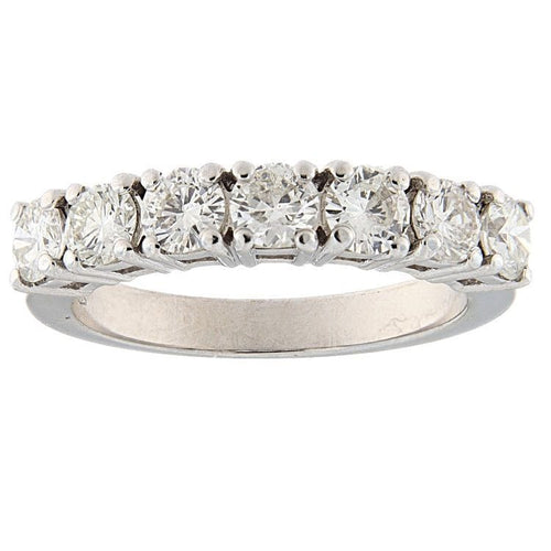 Bague 55 Bague en or blanc avec 7 diamants taille brillant, 1,42 ct 58 Facettes G3828
