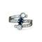 Bague 54 Bague or blanc avec saphir et diamants 58 Facettes 267