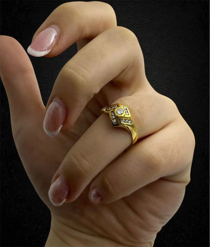 Bague Bague rhomboïde en diamant, années 1990 58 Facettes