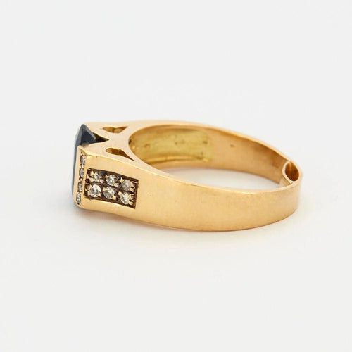 Bague 53 Bague or jaune saphir et diamants 58 Facettes 240402