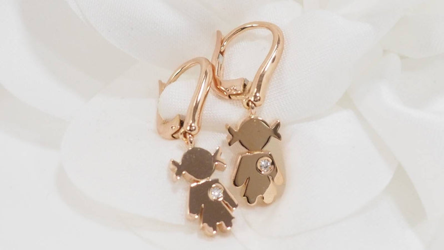 Boucles d'oreilles Boucles d'oreilles en or rose et diamants 58 Facettes 33044