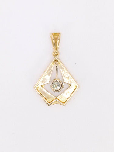 Pendentif Pendentif Art Deco losange or diamant 0,3 ct 58 Facettes J282