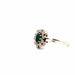 Ring 61 Pompadour Ring 18k White Gold, Diamonds, Emerald 58 Facettes 30-GS32679