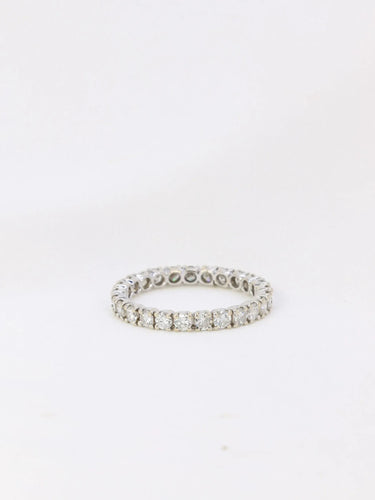 Bague 53.5 Alliance américaine or blanc diamants 1,25 ct 58 Facettes J71