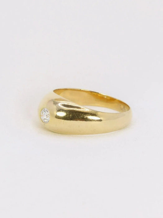 Bague 56.5 Bague jonc or jaune diamant 0,20 ct 58 Facettes J150