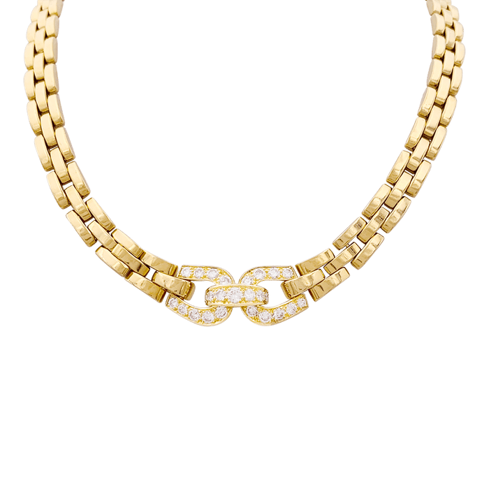 Collier Collier Cartier, "Etrier", or jaune, diamants. 58 Facettes 34145