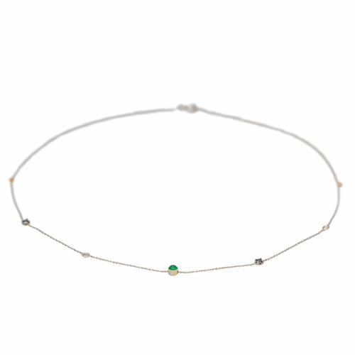 Collier Collier Or blanc Chrysoprase 58 Facettes 3028341CN