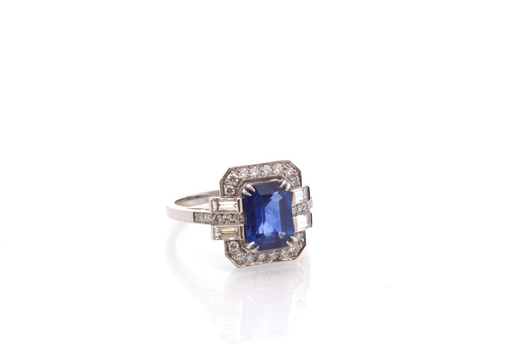 Bague 53 Bague vintage saphir de 2,15cts et diamants 58 Facettes 26693-27261