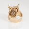 Bague Bague vintage hibou sur branche en or jaune, diamant et émeraude 58 Facettes G13999