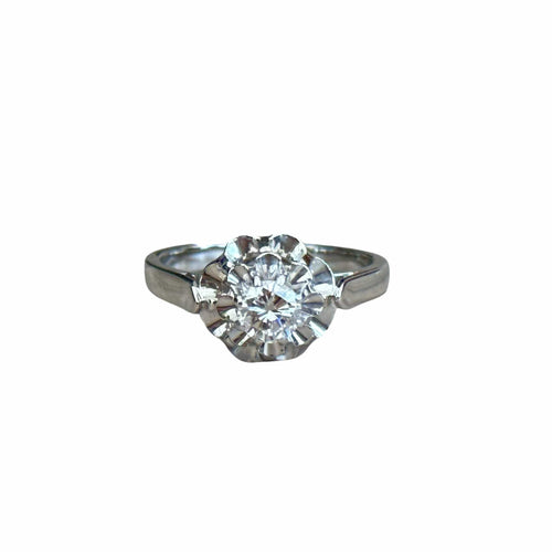Bague 49 Solitaire diamant en or et platine 58 Facettes 225