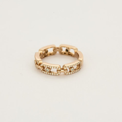Bague 54 MESSIKA - Move Link Multi Pavée - Bague en or rose et diamants 58 Facettes CAL22184