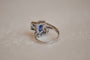 Bague 49 Art Déco platinum blue sapphire ring 58 Facettes