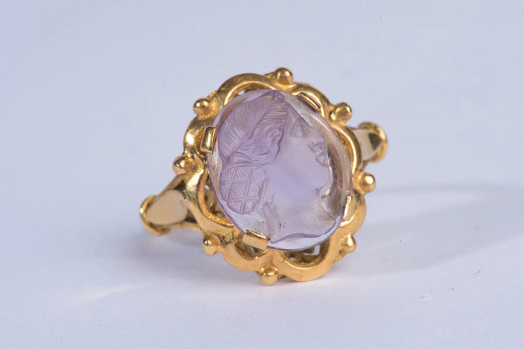Bague 60 Bague camée, améthyste 58 Facettes 1031