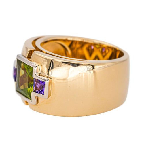 50 Bague Or jaune Péridot, Améthyste 58 Facettes 4442218RV