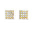 Boucles d'oreilles Gold Square Diamond Earrings 58 Facettes