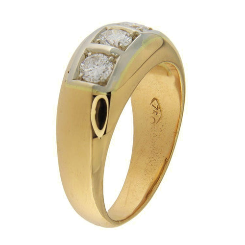 Bague 55.5 Bague en or jaune et blanc avec diamants de 0,74 ct 58 Facettes G3746