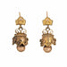 Boucles d'oreilles Boucles d'oreilles antiques en or jaune, renaissance étrusque victorienne, cloche pendante Vintage 58 Facettes G12387