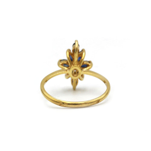 Bague - Or jaune, Saphir & Diamants