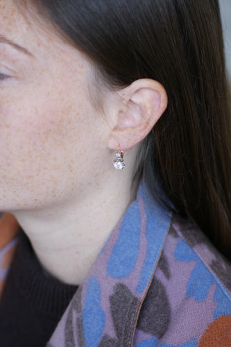 Boucles d'oreilles Boucles d'Oreilles Dormeuses Anciennes Diamants 2,15 Cts 58 Facettes