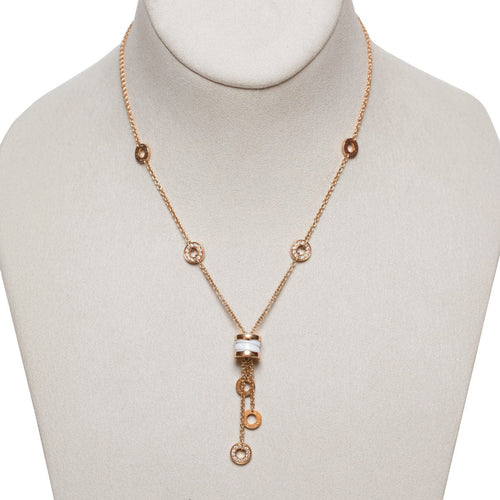 Collier BULGARI - Collier Bulgari B.Zero 1 Or Rose Céramique Blanche Diamants 58 Facettes 2.19357