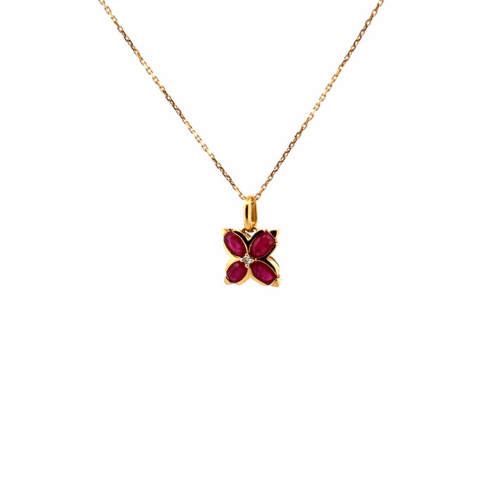 Collier Collier Or Jaune 18k Rubis & Diamants 58 Facettes CO-GS35507