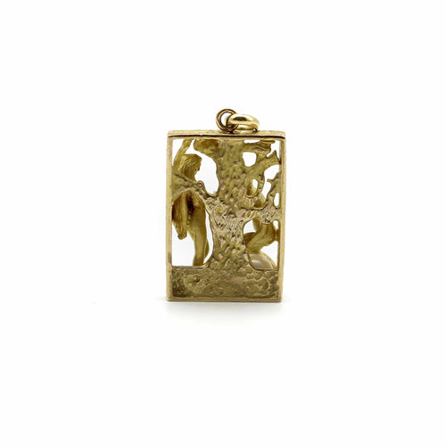 Pendentif Pendentif vintage Adam et Ève en or 14 carats avec rubis et perle 58 Facettes