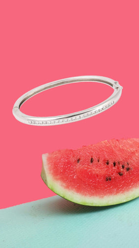 Bracelet Bracelet Jonc en Or Gris et Diamants 58 Facettes BRA108