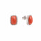 Boucles d'oreilles Paire Puces d’Oreilles Cabochons De Corail Diamants Or Gris 18 Carats 58 Facettes BO211