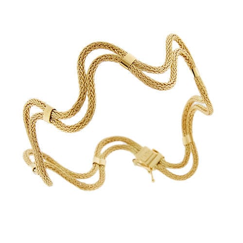 Bracelet vague en or jaune