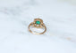 Bague 54 Bague Marguerite or rose, émeraude colombienne et diamants 58 Facettes