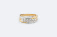 Bague 56 Bague taille princesse en or jaune et or blanc avec diamants 58 Facettes ANL44