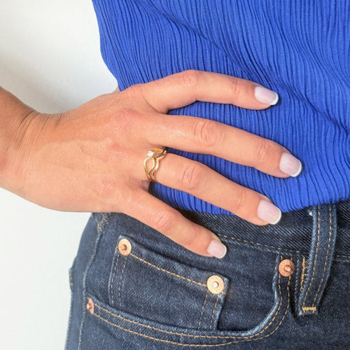 Bague 52 Bague Alliance en or jaune 58 Facettes