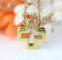 Collier Croix grecque ajourée or jaune 58 Facettes 24-327D