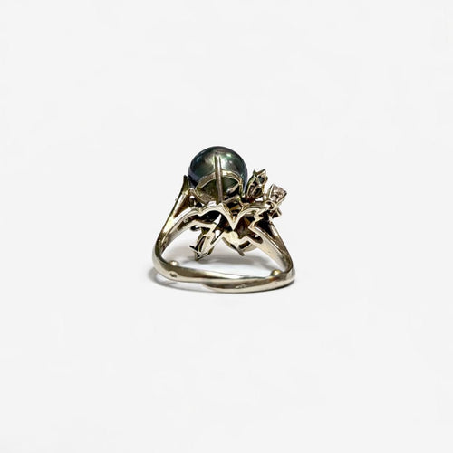 Bague 47 Bague or gris bouquet de perles 58 Facettes REF2573-340