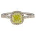 Ring 55 White gold solitaire ring with fancy yellow diamond 58 Facettes G3511