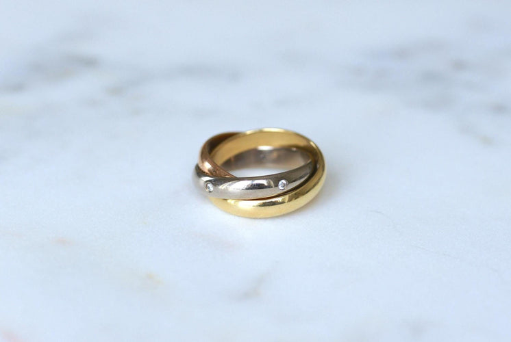 Bague 50 CARTIER - Bague Trinity 3 ors Modèle Classique 5 Diamants 58 Facettes