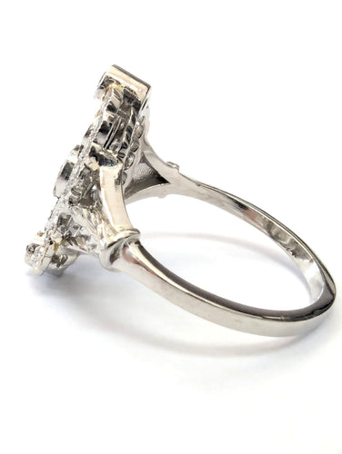 Bague 57 Bague en platine avec diamants 58 Facettes