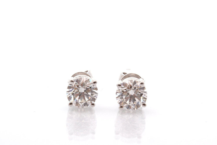 Boucles d'oreilles Puces d'oreilles diamants 1,30cts et 1,31cts 58 Facettes 27803-27804