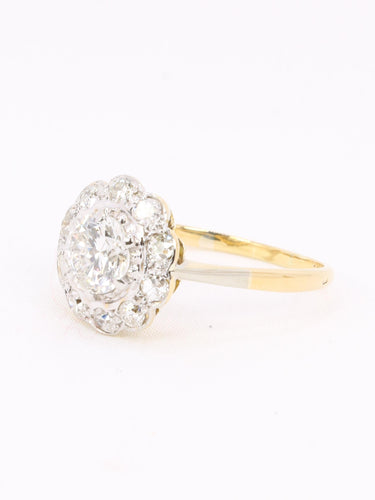 Bague 53 Bague marguerite or jaune diamant 0,8 carat 58 Facettes 1174.8