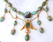 Collier Collier Ancien Neo Egyptien Or Jaune et Turquoises 58 Facettes