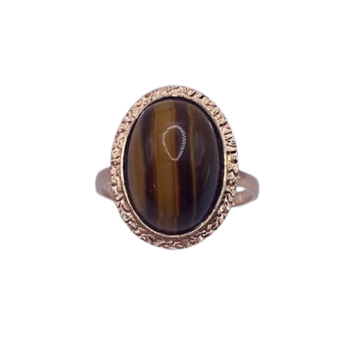 Bague 52 Bague Cabochon Or Jaune & Œil-de-tigre 58 Facettes 18-GS33044